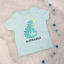 Kids Personalised Dinosaur T Rex T Shirt, thumbnail 1 of 4