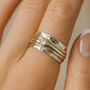 Wide Sterling Silver Cubic Zirconia Spinner Ring, thumbnail 2 of 12