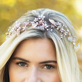 Silver, Gold Or Rose Gold Plated Boho Bride Hair Vine, 5 of 12