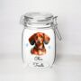 Personalised Dachshund Kilner Style Dog Treat Jar F, thumbnail 1 of 2