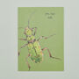 Handmade Greeting Card Tiger Beetle, Recycled Card, thumbnail 1 of 7