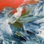 Large Blue Red Abstract Expressionist Painting Authentic Art Contemporary, thumbnail 3 of 5