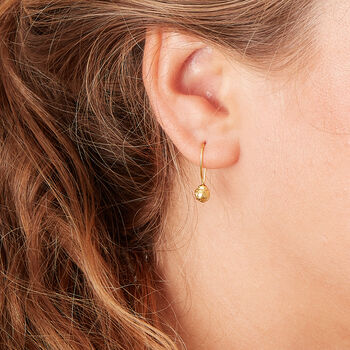 Gold Peppercorn Drop Earrings, 18k Gold Vermeil, 2 of 8