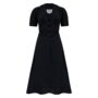 Lisa Dress In Liquorice Black Vintage 1940s Style, thumbnail 1 of 2