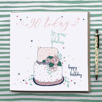 90 Years Fabulous Birthday Card Large, 2 of 2