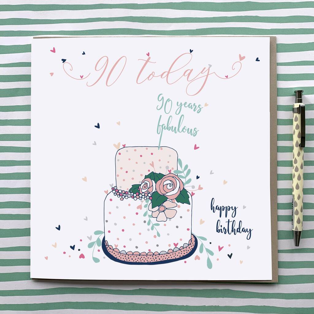 90 Years Fabulous Birthday Card Large By Molly Mae ...