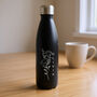 Personalised Floral Black Insulated Bottle, thumbnail 1 of 7