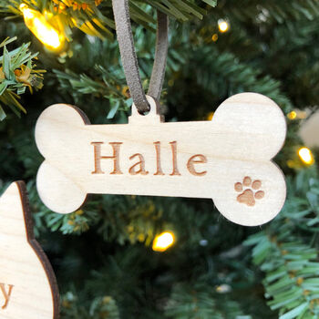 Personalised Pet Paw Christmas Tree Decoration, 3 of 5