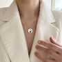 Sterling Silver Handprint Disc Necklace, thumbnail 2 of 8