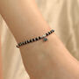 925 Silver Black Bead Butterfly Adjustable Anklet, thumbnail 7 of 9