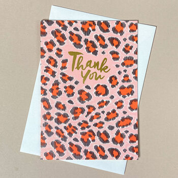 Eight Thank You Ikat Leopard Spot Note Cards Box Set, 5 of 10
