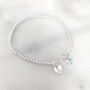 Sterling Silver Initial And Birthstone Family Bracelet, thumbnail 4 of 5