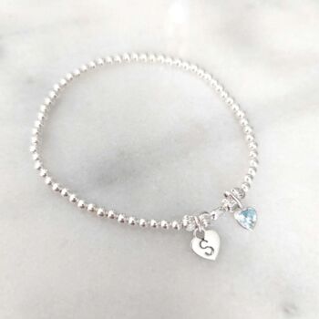 Sterling Silver Initial And Birthstone Family Bracelet, 4 of 5