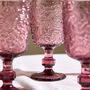 Set Of Four Amethyst Paisley Wine Goblets, thumbnail 4 of 10