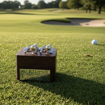 Personalised Two Tone Golf Club And Ball Cufflinks, 11 of 11