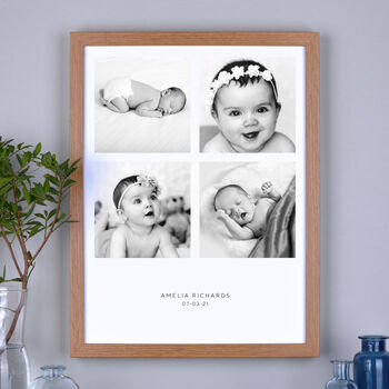Personalised Four Photos Baby Print, 3 of 7