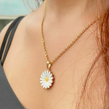 Indie Boho Daisy Sun Flower Charms Necklace, 2 of 4