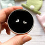 Sterling Silver Rabbit Earrings In A Gift Tin, thumbnail 3 of 8