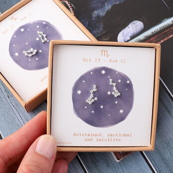 Star Sign Constellation Earrings Studs, 3 of 10