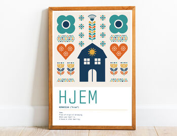 Hjem Definition Print, Hjem Print, Hjem Quote, Nordic Wall Art, Norwegian Definition Print, Scandi Print, Nordic Home Decor, Nordic Art, 2 of 2