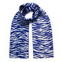 Tiger Wool And Cashmere Scarf Electric Blue, thumbnail 2 of 4