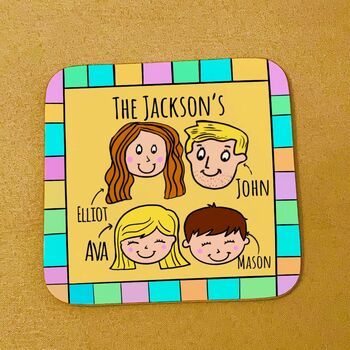 Personalised Family Coasters Pack Of Four, 5 of 6