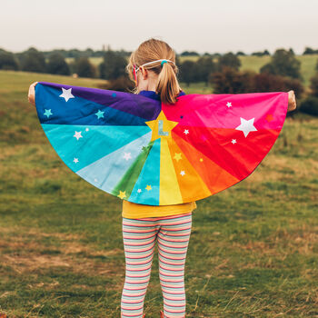 Personalised Superhero Cape Superstar Rainbow With Name, 4 of 12