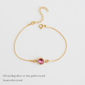 October Birthstone Rose Crystal Bracelet, Birthday Jewellery For Her, 2 of 6