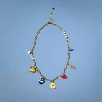 Goldfish And Hearts Charm Necklace, 2 of 3