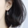 Sterling Silver Beaded Dreamcatcher Dangle Earrings, thumbnail 2 of 5