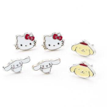 Hello Kitty Cinnamon Roll And Pompompurin Stud Earring Set, 4 of 7