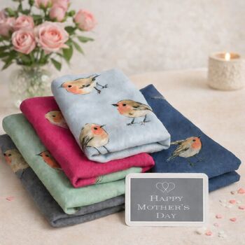 Personalised Robin Sketch Print Scarf, 2 of 10