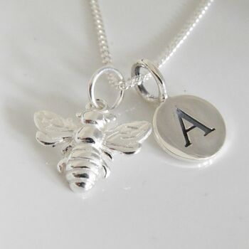 Personalised Sterling Silver Bumble Bee Necklace, 2 of 4