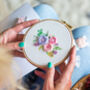 Pastel Bouquet Embroidery Hoop Kit, thumbnail 1 of 7