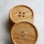 Wooden Oak Button Drink Coaster, thumbnail 2 of 8