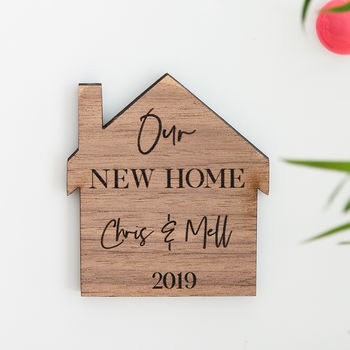 Personalised New Home Couples Wooden Magnet, 3 of 3