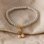Cherry Charm Silver Stretch Bracelet, thumbnail 1 of 4