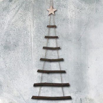 Rope Ladder Hanging Wooden Christmas Tree Decor, 3 of 3