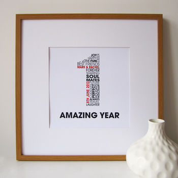 Personalised Anniversary Square Print By Mrs L Cards ...