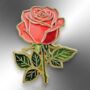 Romantic Red Pink Rose Enamel Lapel Pin Brooch, thumbnail 3 of 8