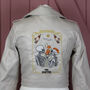 The Lovers Tarot Card Cream Bride Leather Jacket, thumbnail 2 of 9