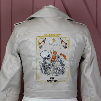 The Lovers Tarot Card Cream Bride Leather Jacket, 2 of 9