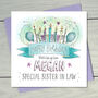 Sister In Law Candles Birthday Card, thumbnail 1 of 4