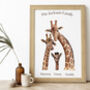 Personalised Giraffe Family Of Three Print, thumbnail 2 of 9