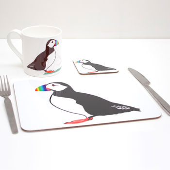 Rainbow Puffin Placemat, 5 of 9