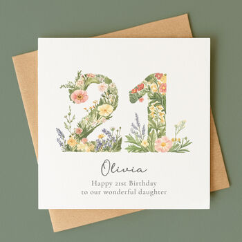 Personalised Botanical Birthday Card – Any Age, 4 of 9