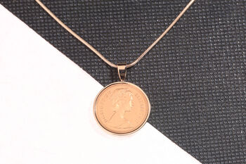1976 50th Birthday Decimal One Penny Coin Pendant, 3 of 5