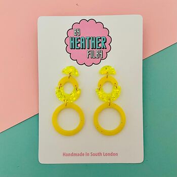 Link Geometric Glitter Earrings *More Colours Available*, 4 of 4