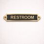Classic Brass Restroom Door Plaque With Black Finish, thumbnail 6 of 6