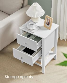 Set Of One/Two Bamboo Bedside Table Cloud White, 3 of 6